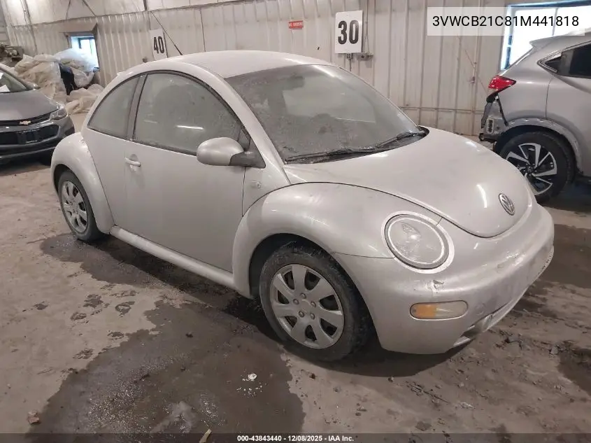 3VWCB21C81M441818 2001 Volkswagen New Beetle Gls