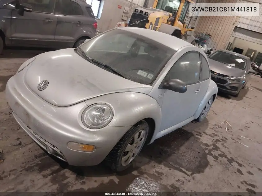 3VWCB21C81M441818 2001 Volkswagen New Beetle Gls