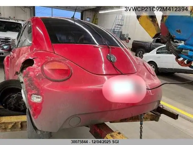 3VWCP21C92M412394 2002 Volkswagen New Beetle Gls Tdi