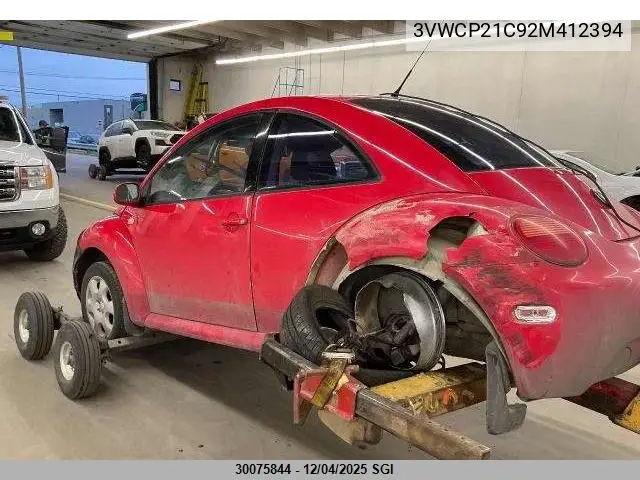 3VWCP21C92M412394 2002 Volkswagen New Beetle Gls Tdi