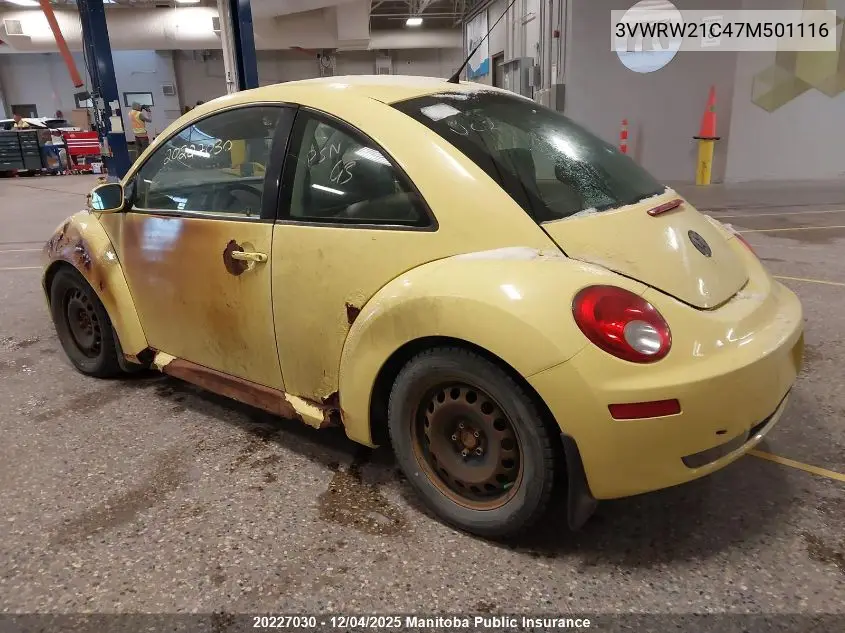 3VWRW21C47M501116 2007 Volkswagen New Beetle