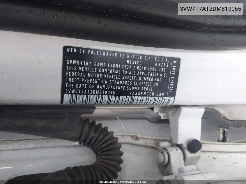 3VW7T7AT2DM819065 2013 Volkswagen Beetle 2.0T