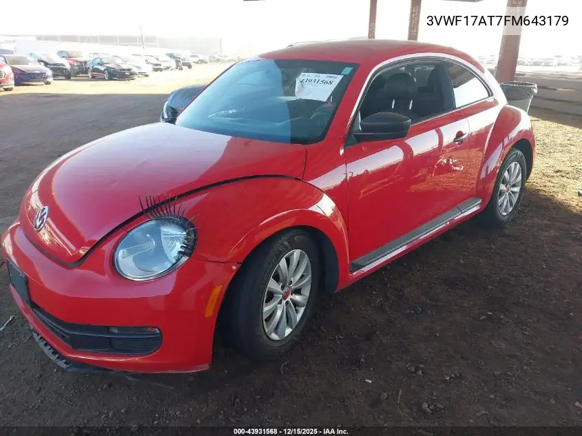 3VWF17AT7FM643179 2015 Volkswagen Beetle 1.8T Fleet Edition