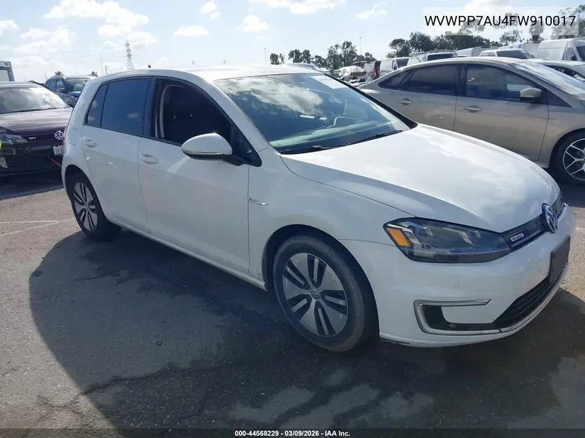 2015 Volkswagen E-Golf Sel Premium VIN: WVWPP7AU4FW910017 Lot: 44568229