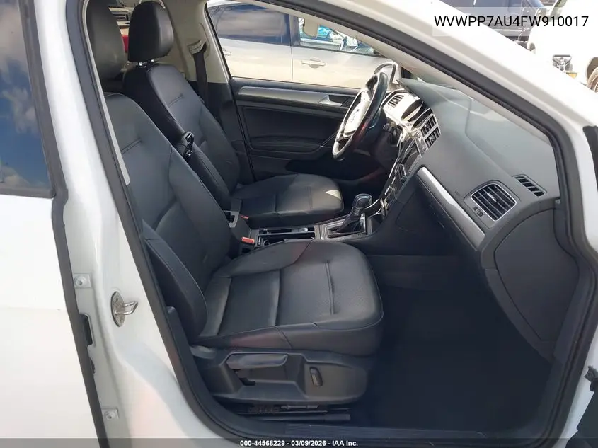 2015 Volkswagen E-Golf Sel Premium VIN: WVWPP7AU4FW910017 Lot: 44568229