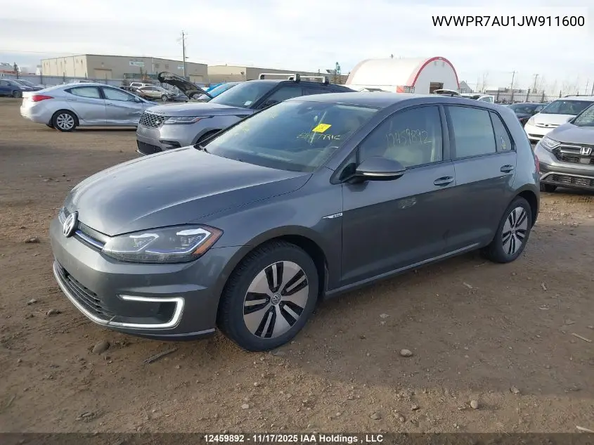 WVWPR7AU1JW911600 2018 Volkswagen E-Golf Sel Premium