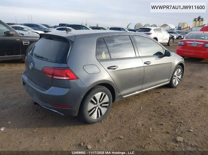 WVWPR7AU1JW911600 2018 Volkswagen E-Golf Sel Premium