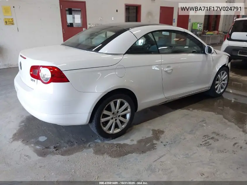WVWBA71F17V024791 2007 Volkswagen Eos 2.0T
