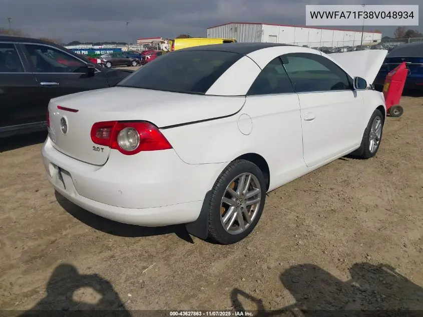 WVWFA71F38V048934 2008 Volkswagen Eos Lux