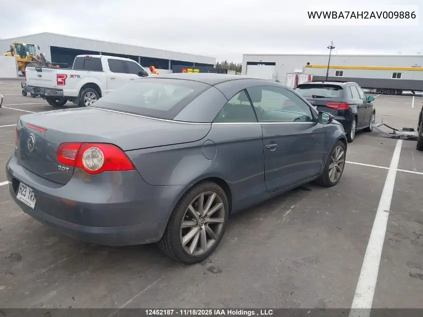 WVWBA7AH2AV009886 2010 Volkswagen Eos
