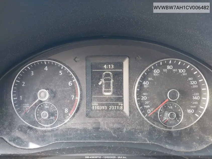 WVWBW7AH1CV006482 2012 Volkswagen Eos Komfort