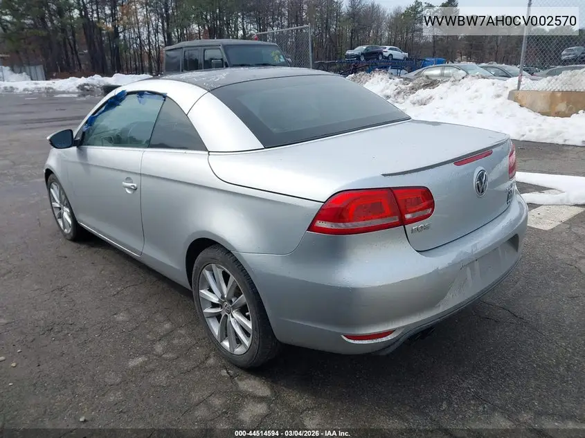 WVWBW7AH0CV002570 2012 Volkswagen Eos Komfort