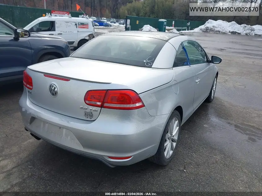 WVWBW7AH0CV002570 2012 Volkswagen Eos Komfort
