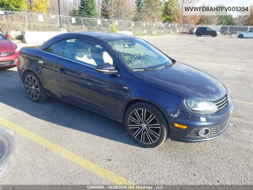 WVWFD8AH7FV005354 2015 Volkswagen Eos Wolfsburg Edition