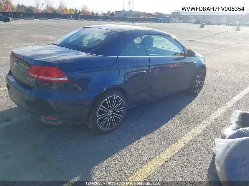 WVWFD8AH7FV005354 2015 Volkswagen Eos Wolfsburg Edition