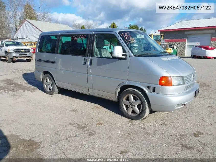 WV2KB47032H057122 2002 Volkswagen Eurovan Gls