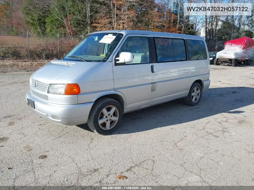 WV2KB47032H057122 2002 Volkswagen Eurovan Gls