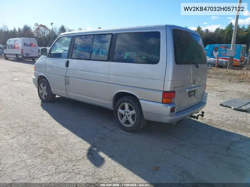 WV2KB47032H057122 2002 Volkswagen Eurovan Gls
