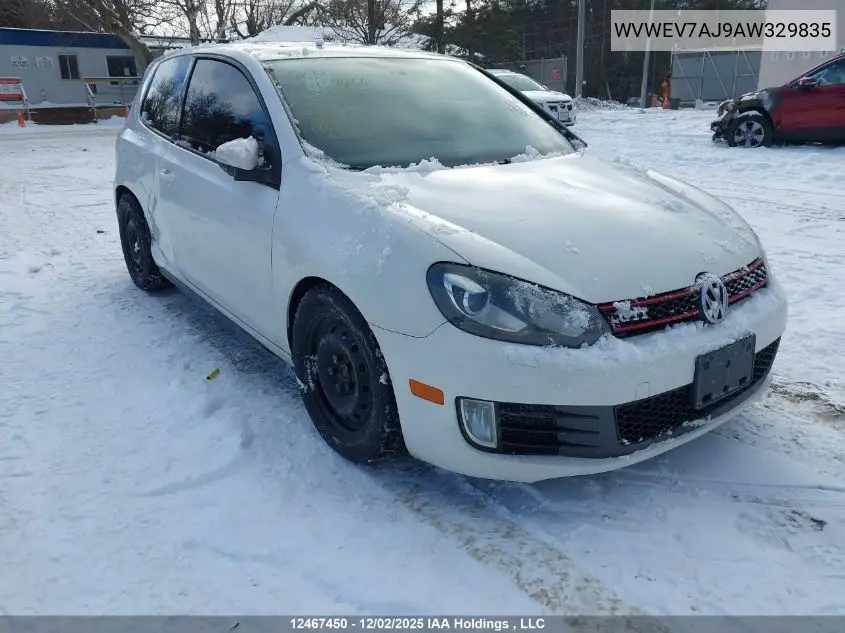 WVWEV7AJ9AW329835 2010 Volkswagen Golf Gti 3-Door
