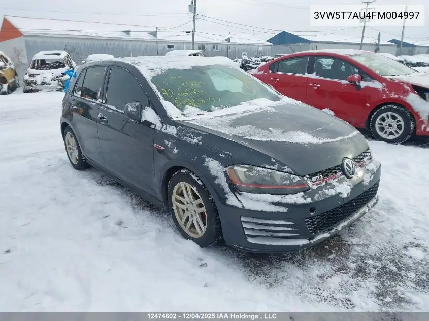 3VW5T7AU4FM004997 2015 Volkswagen Golf Gti 5-Door Autobahn