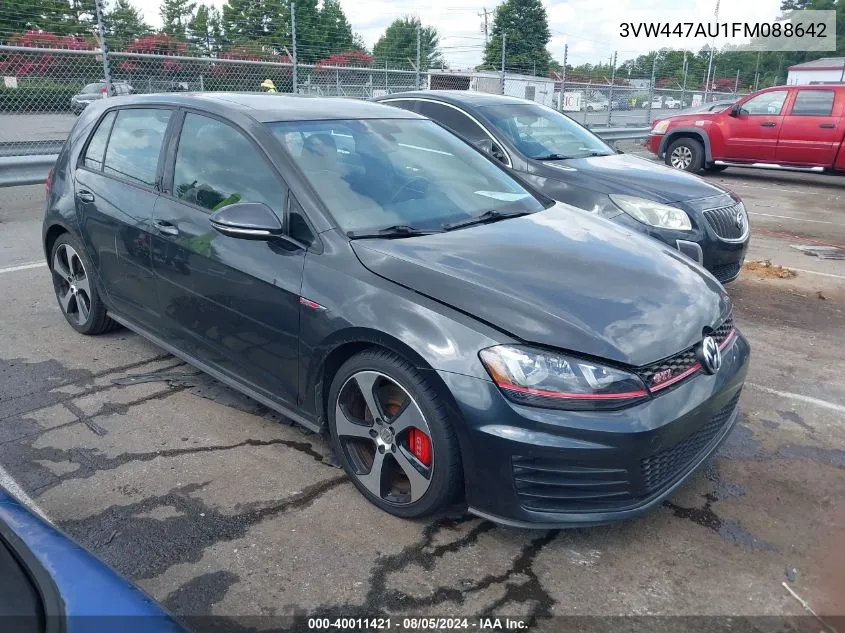 3VW447AU1FM088642 2015 Volkswagen Golf Gti 2.0T Autobahn W/Performance Package 4-Door