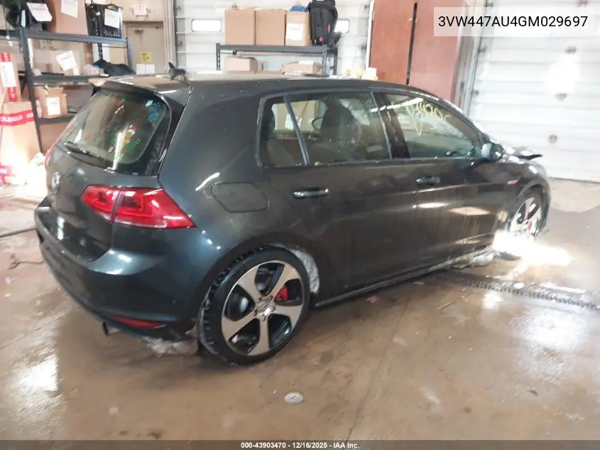 3VW447AU4GM029697 2016 Volkswagen Golf Gti Autobahn W/Performance Package 4-Door/S W/Performance Package 4-Door/Se W/Performance Package 4-Door