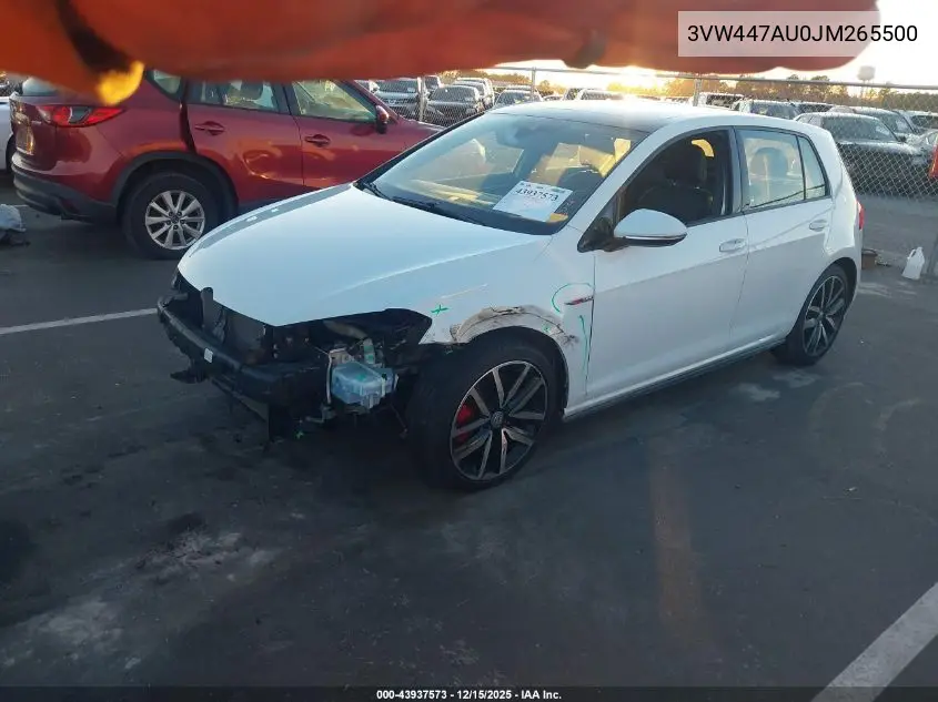 3VW447AU0JM265500 2018 Volkswagen Golf Gti 2.0T Autobahn/2.0T S/2.0T Se