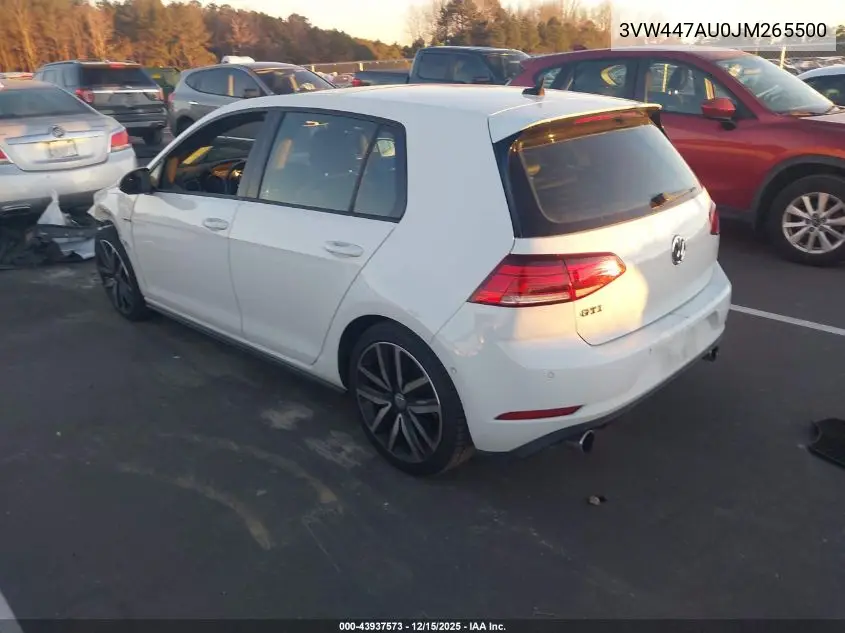 3VW447AU0JM265500 2018 Volkswagen Golf Gti 2.0T Autobahn/2.0T S/2.0T Se