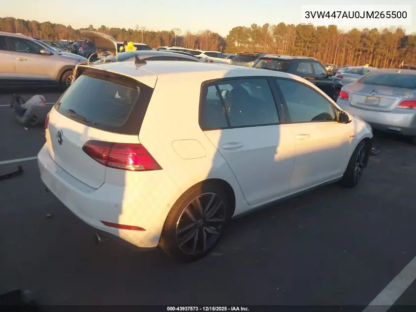 3VW447AU0JM265500 2018 Volkswagen Golf Gti 2.0T Autobahn/2.0T S/2.0T Se