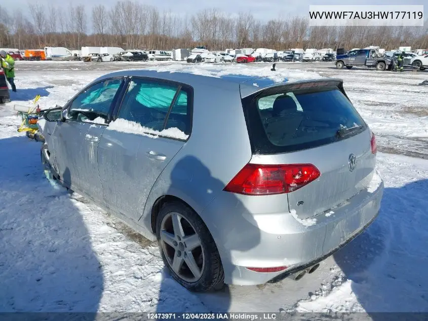 WVWWF7AU3HW177119 2017 Volkswagen Golf R 2.0 Tsi