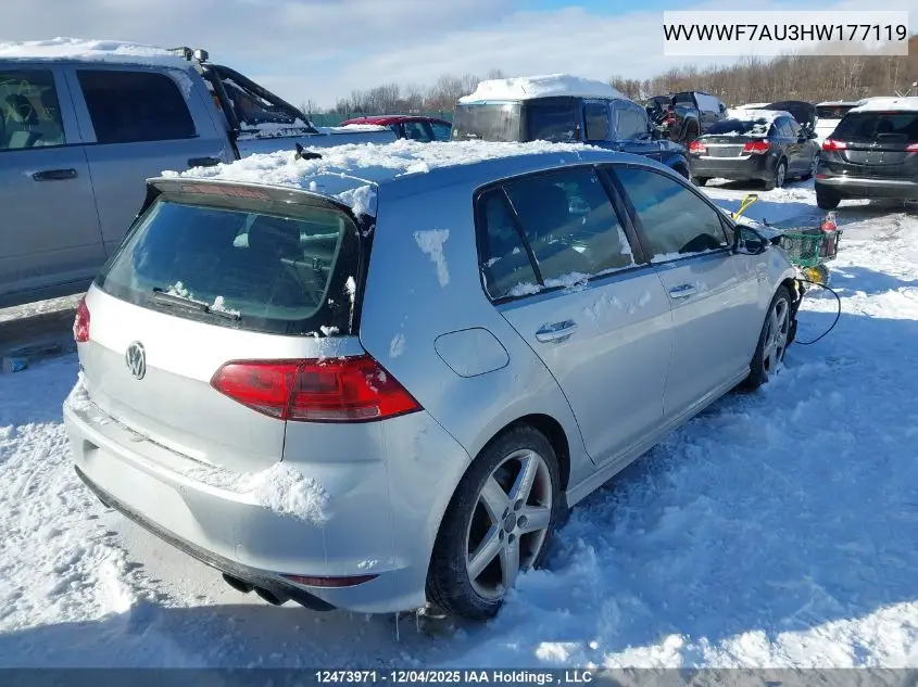 WVWWF7AU3HW177119 2017 Volkswagen Golf R 2.0 Tsi
