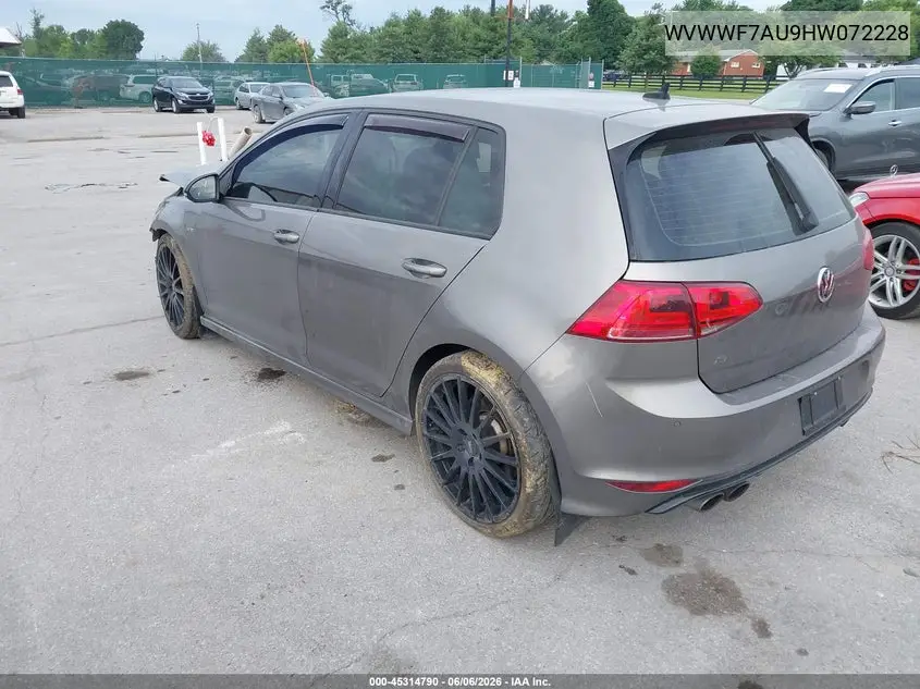 2017 Volkswagen Golf R 4-Door W/Dcc Navigation VIN: WVWWF7AU9HW072228 Lot: 45314790