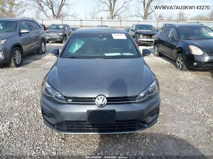 WVWVA7AU0KW143270 2019 Volkswagen Golf R 2.0T W/Dcc Navigation