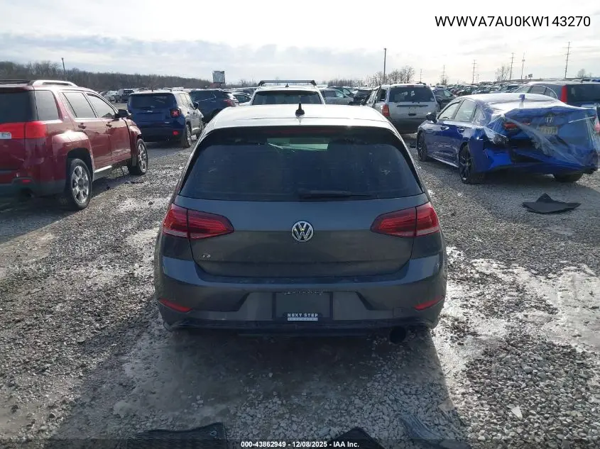 WVWVA7AU0KW143270 2019 Volkswagen Golf R 2.0T W/Dcc Navigation