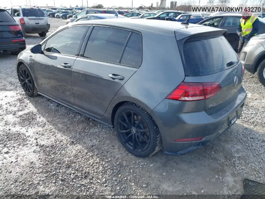 WVWVA7AU0KW143270 2019 Volkswagen Golf R 2.0T W/Dcc Navigation