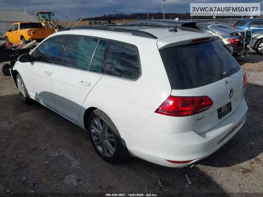3VWCA7AU5FM504177 2015 Volkswagen Golf Sportwagen Tdi Se 4-Door