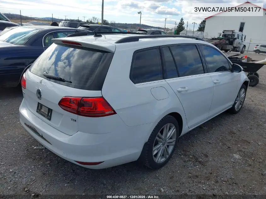 3VWCA7AU5FM504177 2015 Volkswagen Golf Sportwagen Tdi Se 4-Door