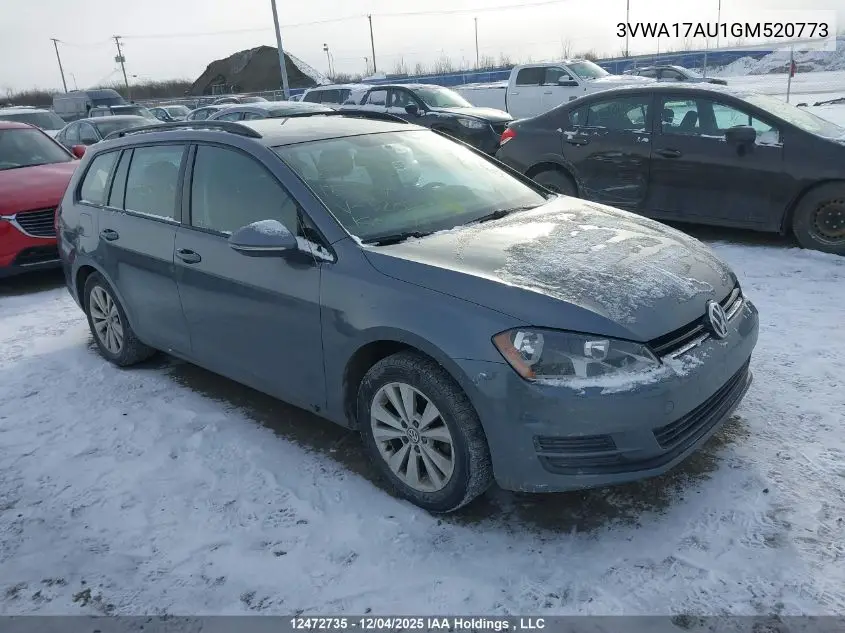 3VWA17AU1GM520773 2016 Volkswagen Golf Sportwagen S