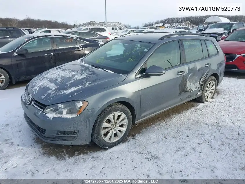 3VWA17AU1GM520773 2016 Volkswagen Golf Sportwagen S