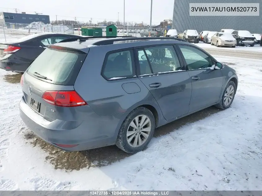 3VWA17AU1GM520773 2016 Volkswagen Golf Sportwagen S