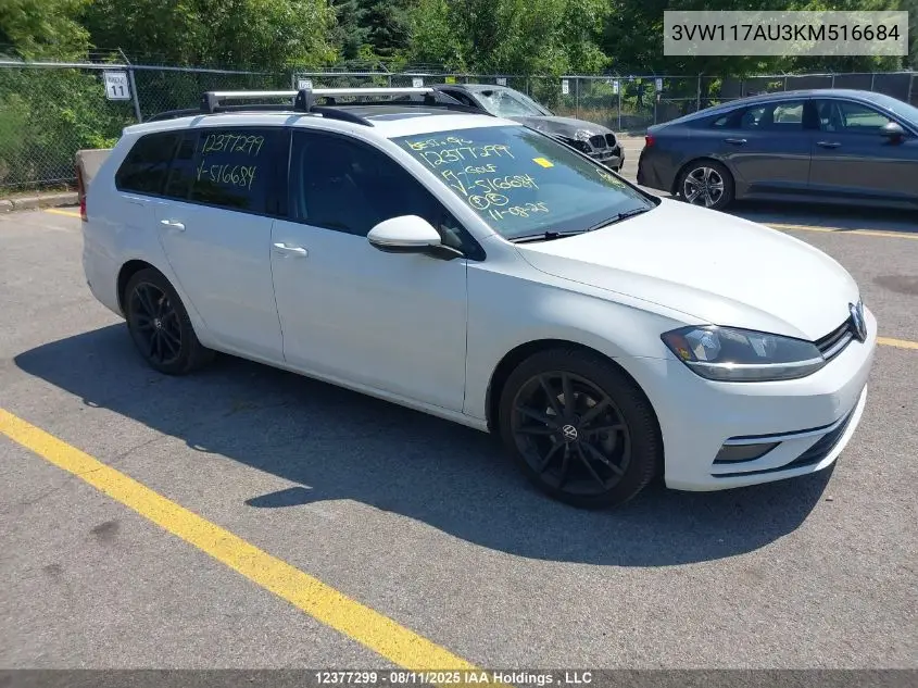3VW117AU3KM516684 2019 Volkswagen Golf Sportwagen S
