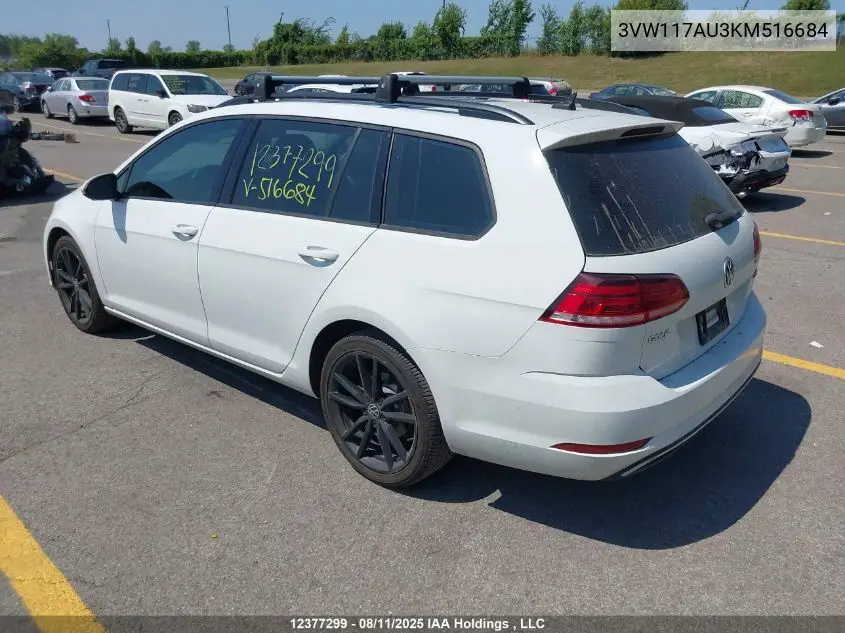 3VW117AU3KM516684 2019 Volkswagen Golf Sportwagen S