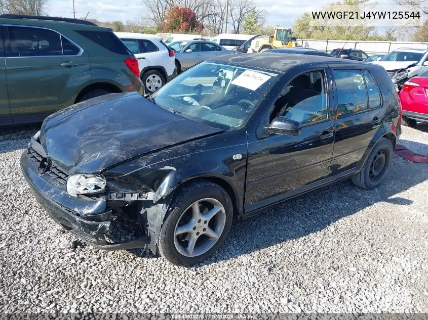 WVWGF21J4YW125544 2000 Volkswagen Golf Gls Tdi