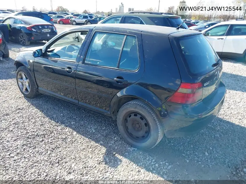 WVWGF21J4YW125544 2000 Volkswagen Golf Gls Tdi