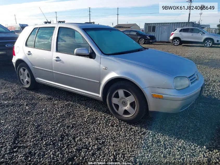 9BWGK61J824065649 2002 Volkswagen Golf Gls 2.0L