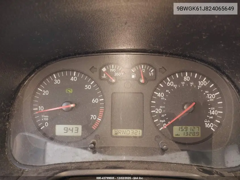 9BWGK61J824065649 2002 Volkswagen Golf Gls 2.0L