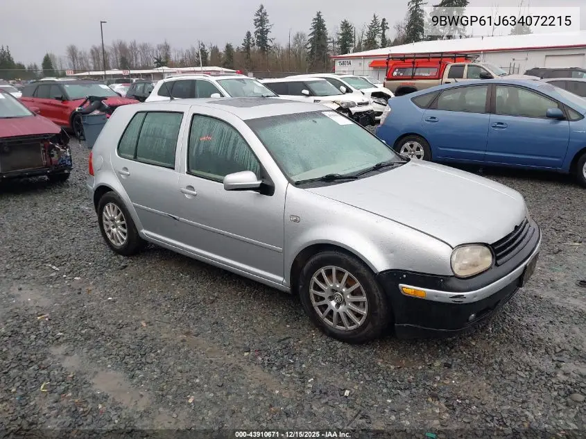 9BWGP61J634072215 2003 Volkswagen Golf Gls Tdi