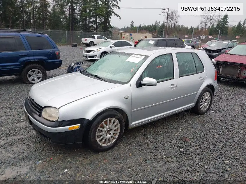 9BWGP61J634072215 2003 Volkswagen Golf Gls Tdi