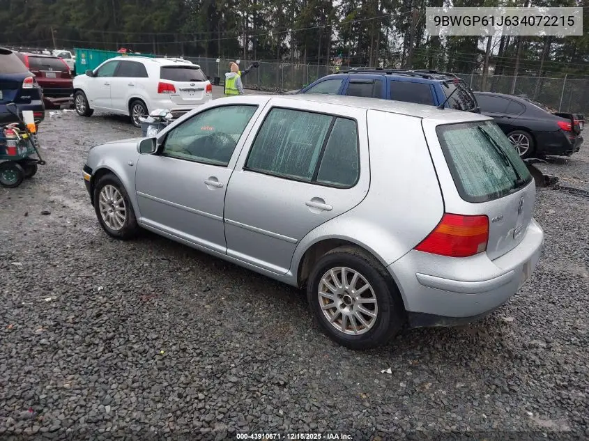 9BWGP61J634072215 2003 Volkswagen Golf Gls Tdi