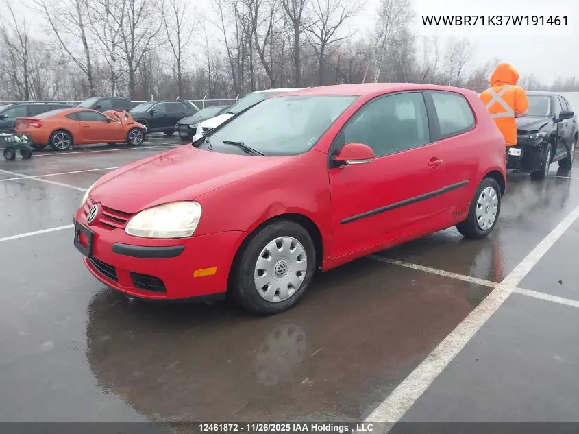 WVWBR71K37W191461 2007 Volkswagen Rabbit 3-Door